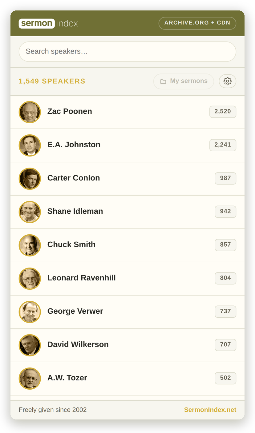 The speaker list, each row with a portrait and a count